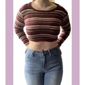 Ultra Crop Striped Sweater
